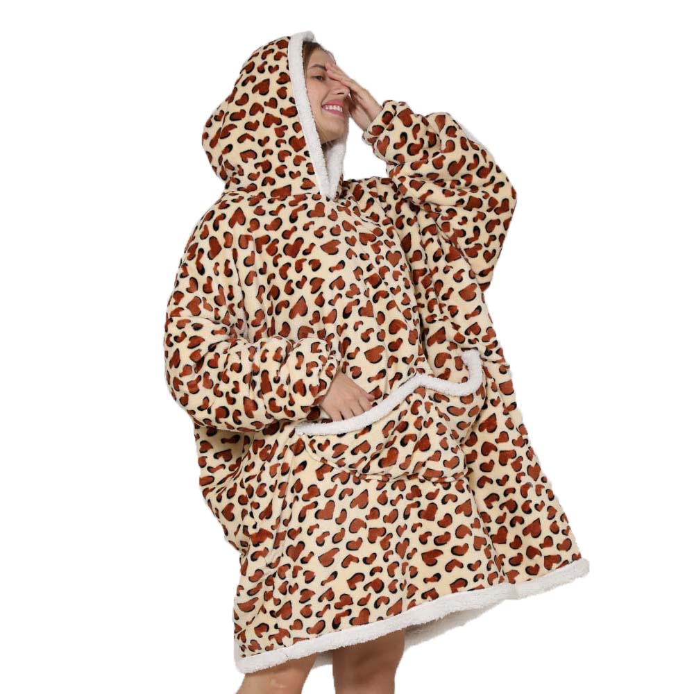 Sherpa Hoodie Fleece - Selimut Hoodie malas ukuran besar untuk