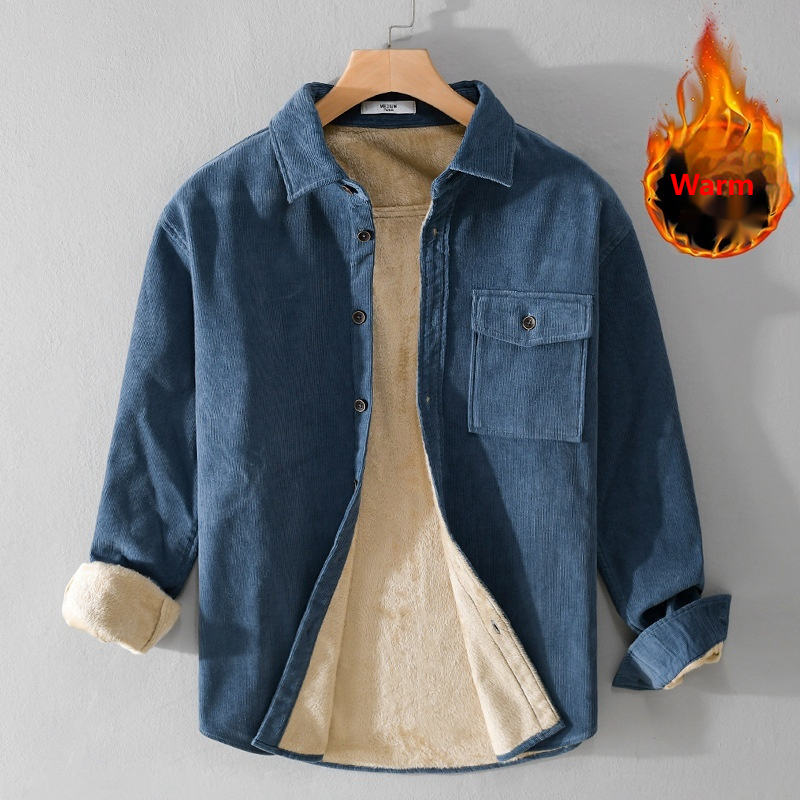 Flannel Shirt Lined - Jaket Kemeja Korduroi Pria Tebal Musim