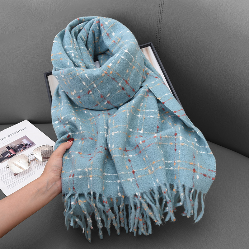 Cashmere Pashmina Wrap - Selendang Hijab Wanita Motif Polkadot Kotak-kotak