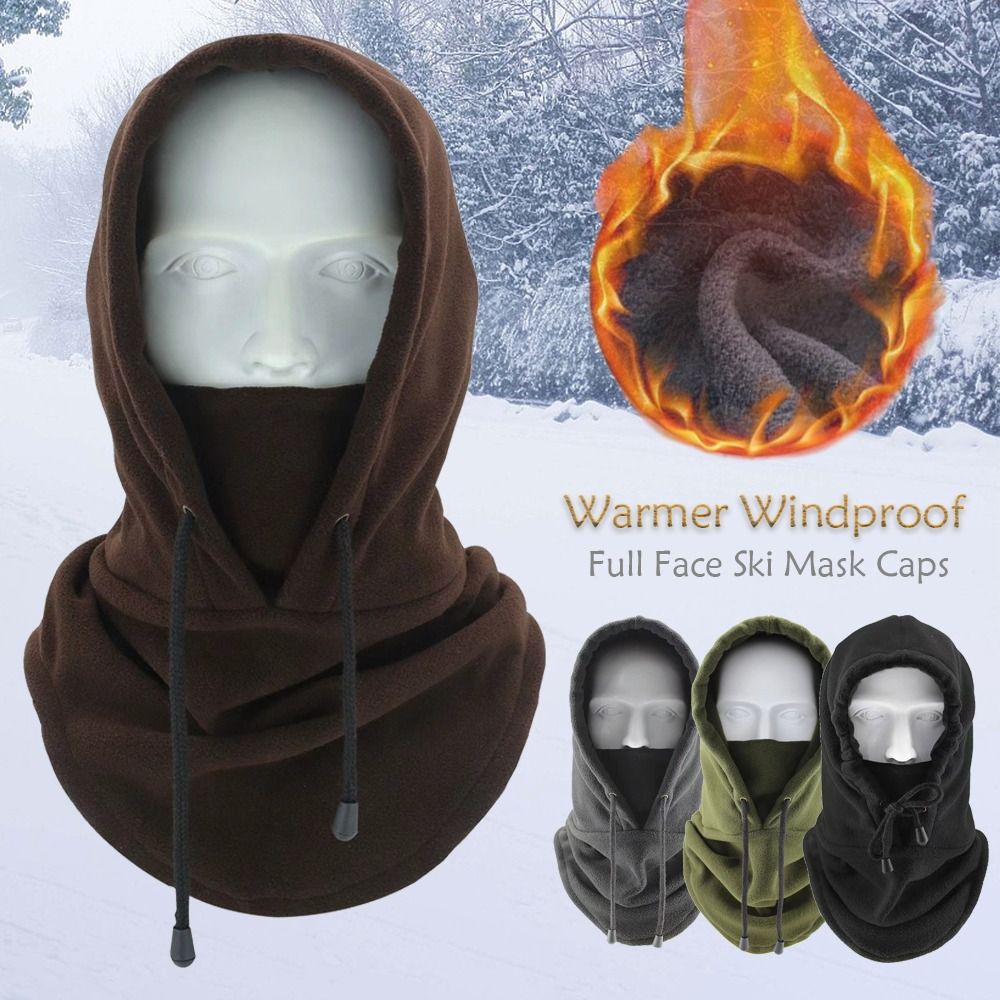 Balaclava Ski Mask - Topi Balaclava pria bulu Polar, topi