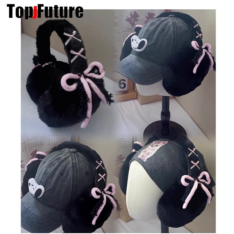 Earmuffs Foldable - Harajuku Y2k earmuff hangat wanita, pelindung