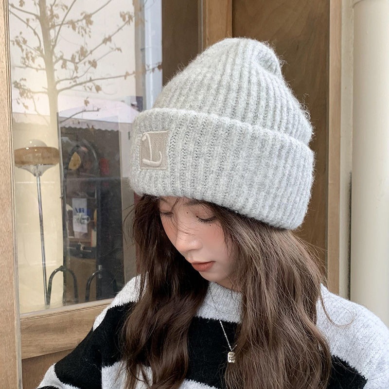 Knit Beanie Hat Warm - Topi Wol Ukuran Besar untuk Wanita: