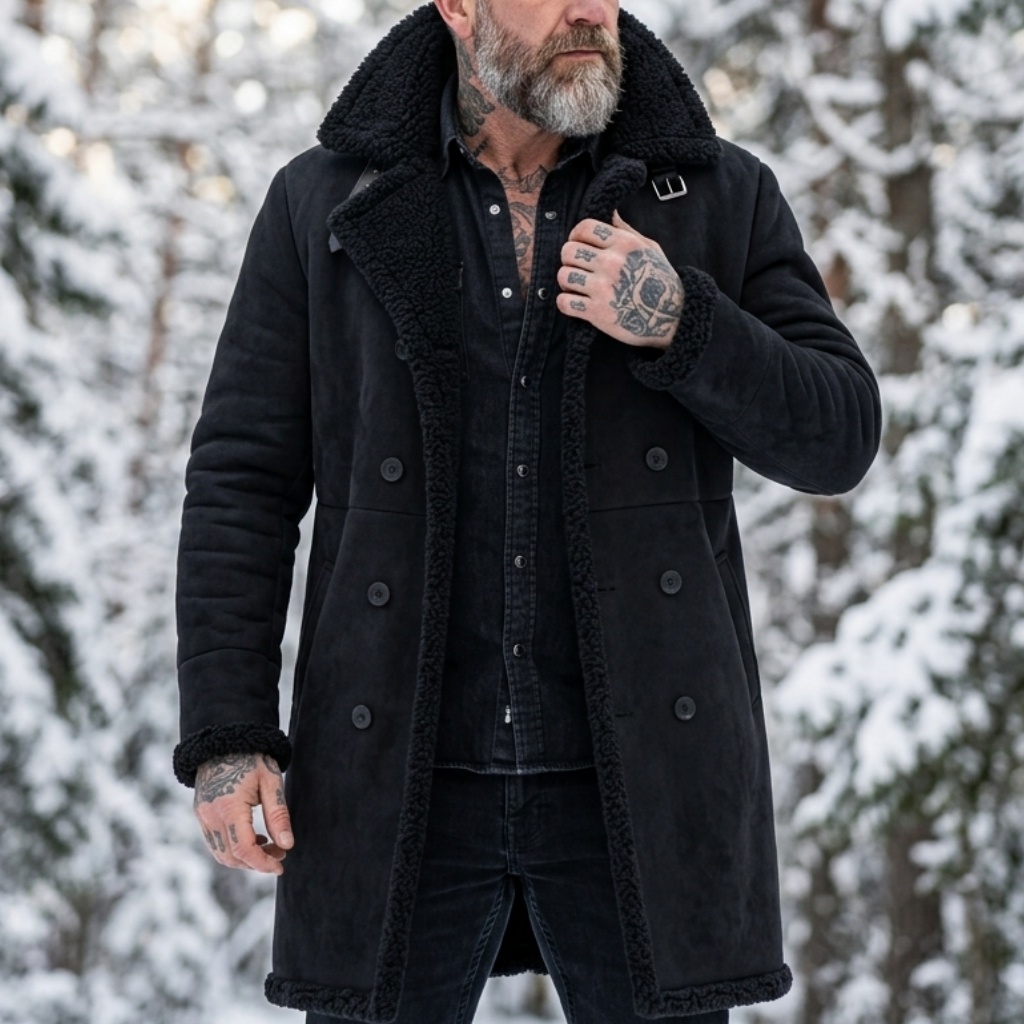Down Jacket Packable - Jaket Musim Dingin Pria Berbahan Suede