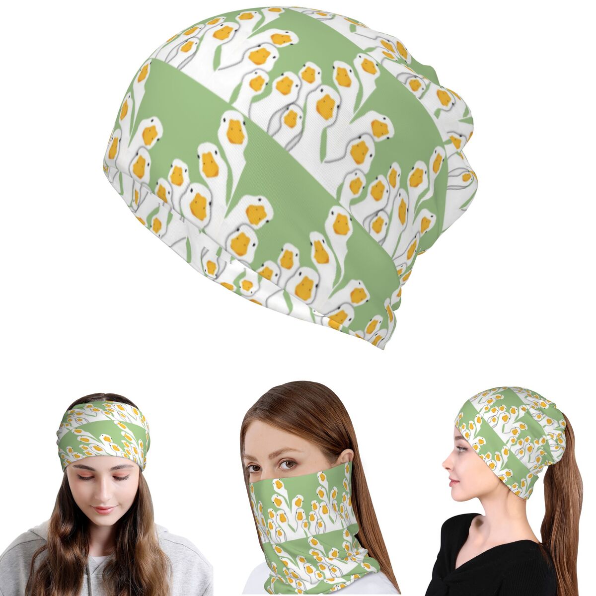 Knit Beanie Hat Warm - Bandana Hewan Angsa Populer Bergaya Kartun,