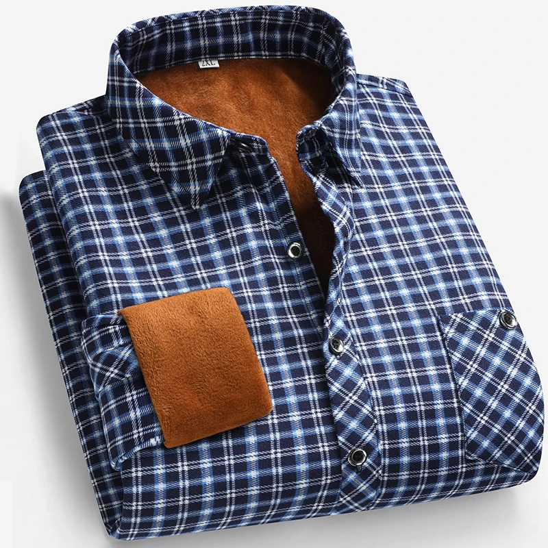 Flannel Shirt Lined - Kemeja Lengan Panjang Berlapis Bulu Pria