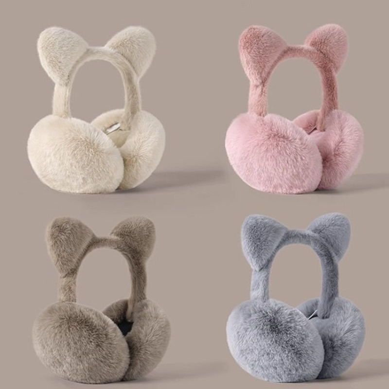 Earmuffs Foldable - Penutup Telinga Lipat Motif Telinga Kucing,