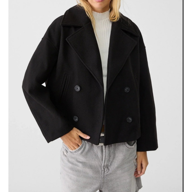 Wool Coat Peacoat - Jas Peacoat Wanita Ukuran Besar Model