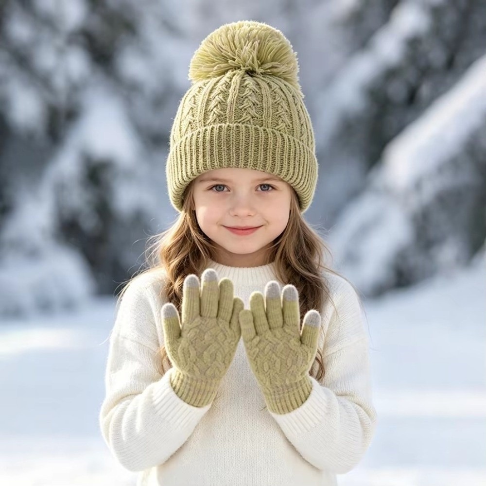 Touch Screen Gloves - 2 Buah/Set Set Sarung Tangan Topi