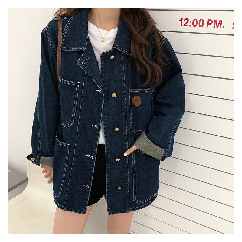 Down Jacket Packable - Jaket Denim Biru Tua Wanita Musim