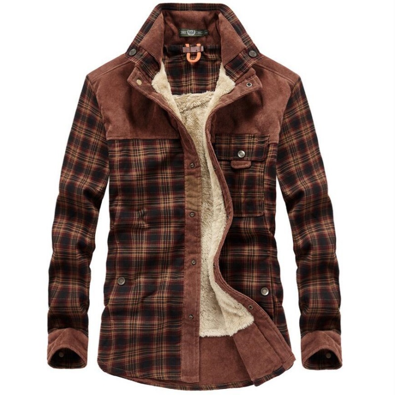 Jaket Pria Musim Dingin Anti A - Flannel Shirt Lined ulasan dan harga