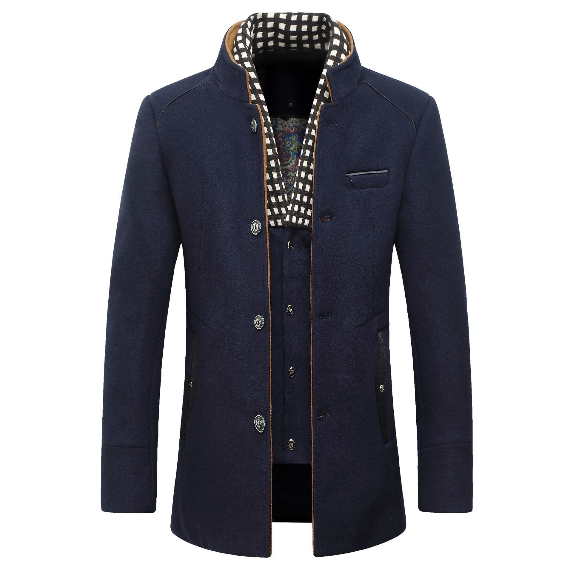 Jaket Wol Mode Pria Klasik Dou - Wool Coat Peacoat ulasan dan harga