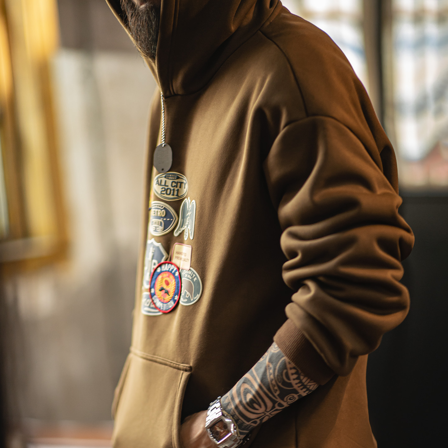 Hoodie Pria Maden Vintage deng - Sherpa Hoodie Fleece ulasan dan harga