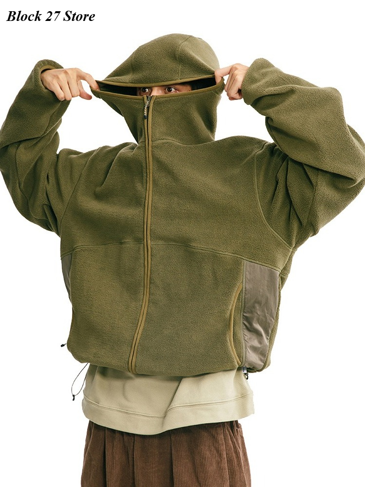 Jaket Hoodie Pria Musim Gugur  - Sherpa Hoodie Fleece ulasan dan harga