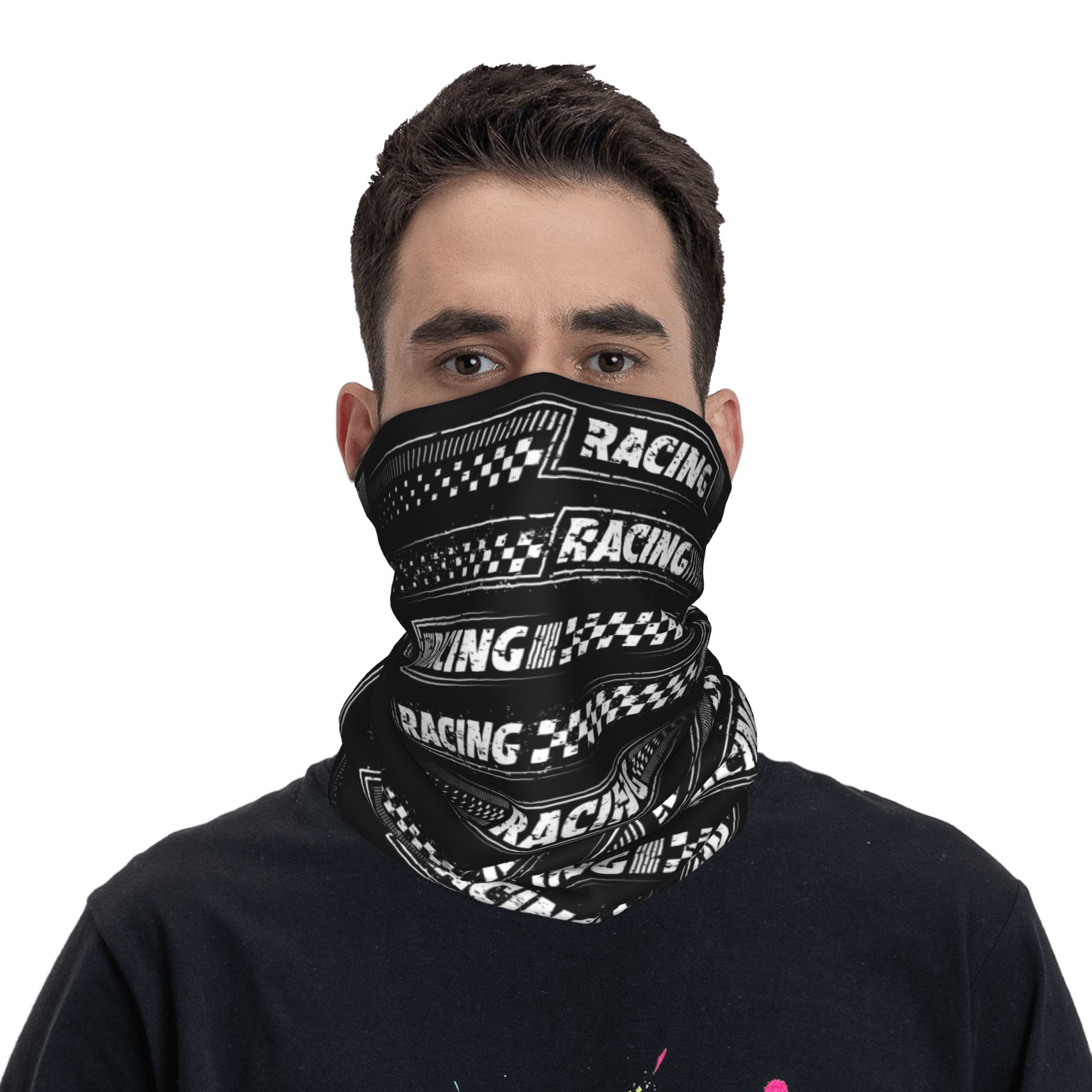 Bandana Logo Motor Balap Rally - Neck Gaiter Fleece ulasan dan harga