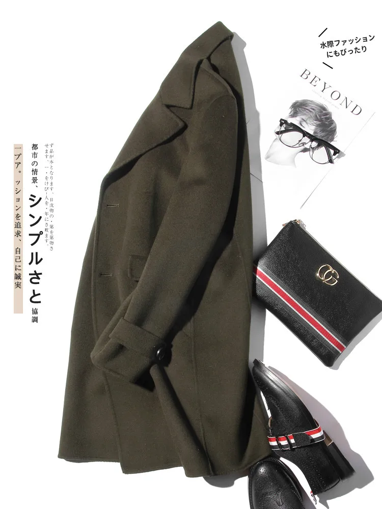 AYUNSUE 100% Mantel Wol Pria M - Wool Coat Peacoat ulasan dan harga