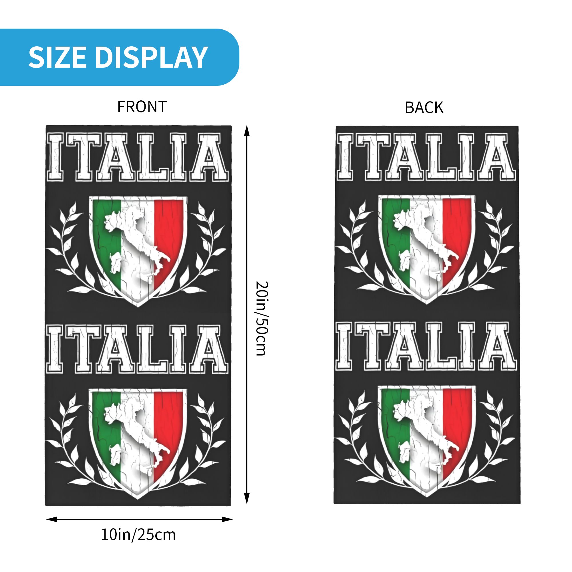 Bandana Bendera Italia Kustom, - Neck Gaiter Fleece ulasan dan harga