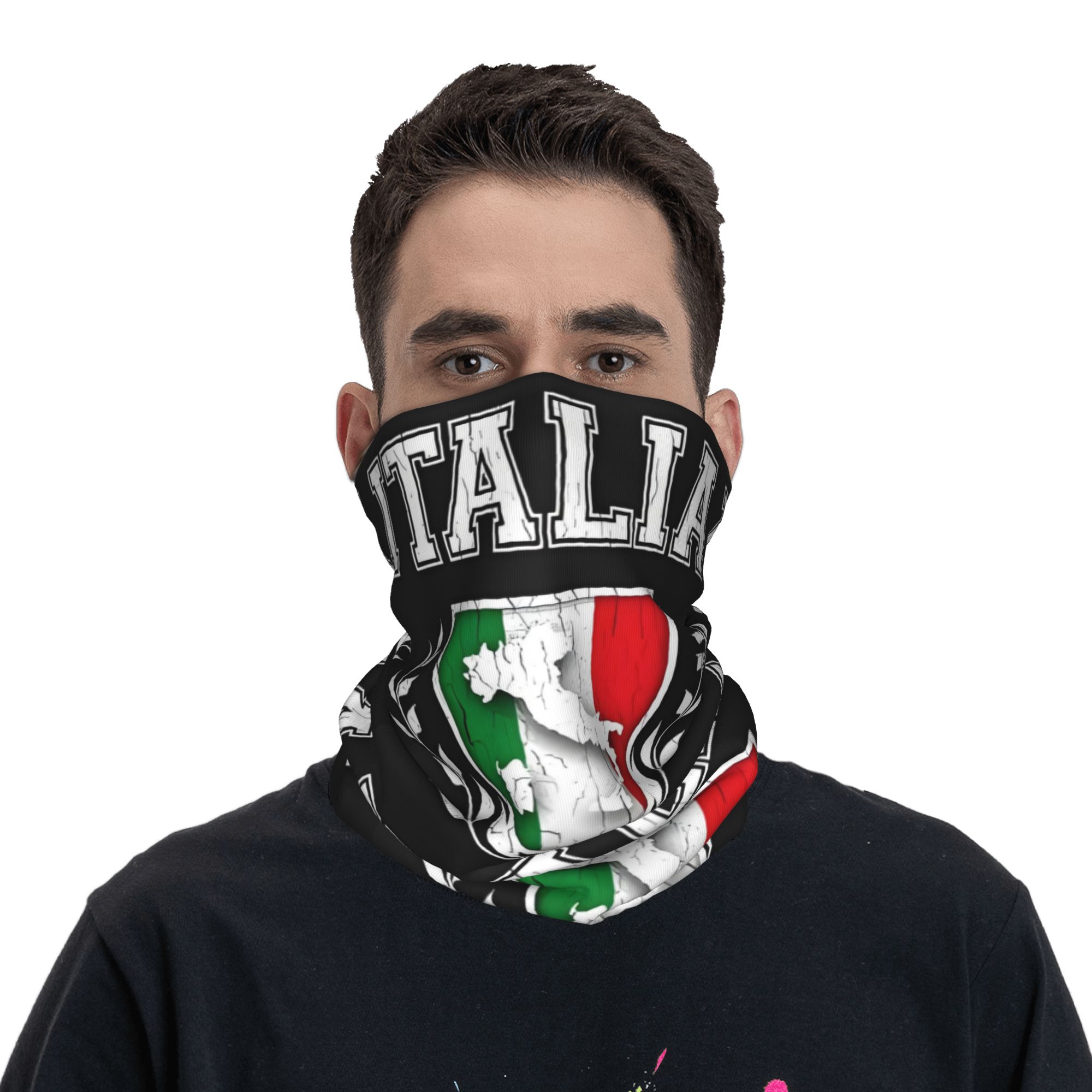 Bandana Bendera Italia Kustom, - Neck Gaiter Fleece ulasan dan harga