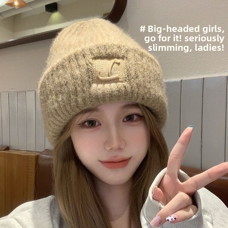 Topi Wol Ukuran Besar untuk Wa - Knit Beanie Hat Warm ulasan dan harga