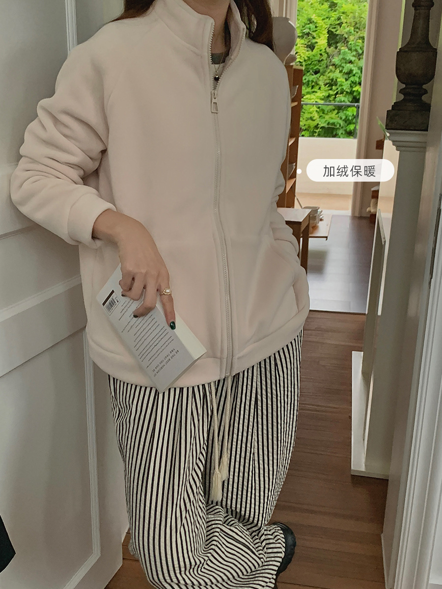 Sweater Fleece Tanpa Topi Hood - Sherpa Hoodie Fleece ulasan dan harga