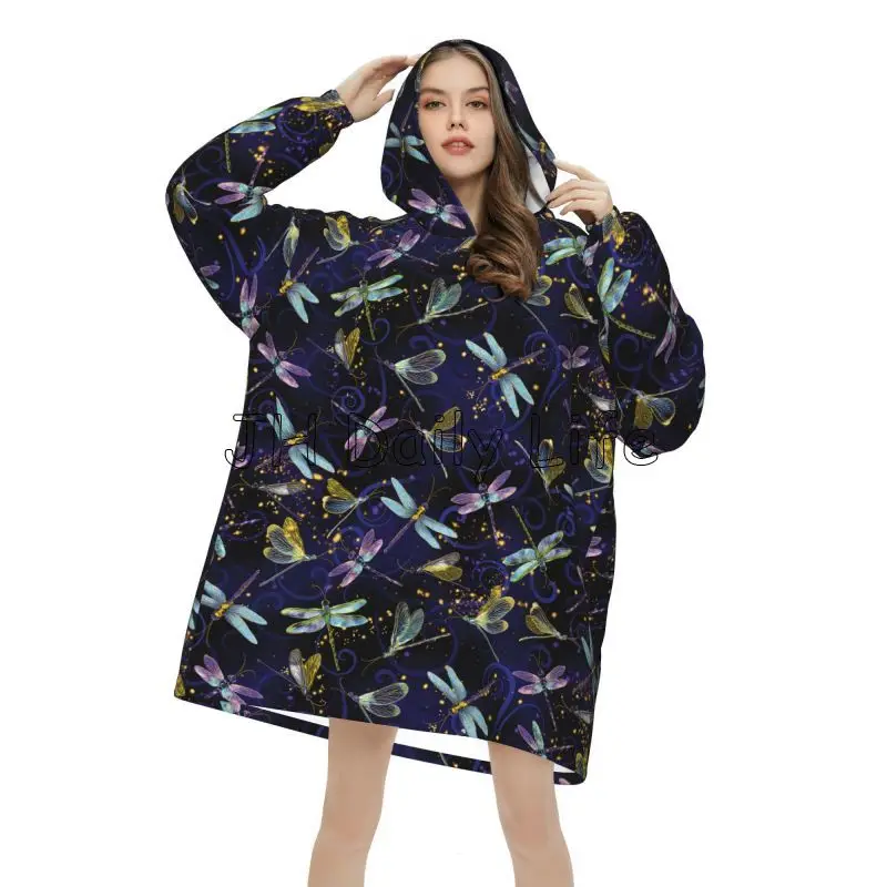 Dragonfly Galaxy Selimut Dapat - Sherpa Hoodie Fleece ulasan dan harga