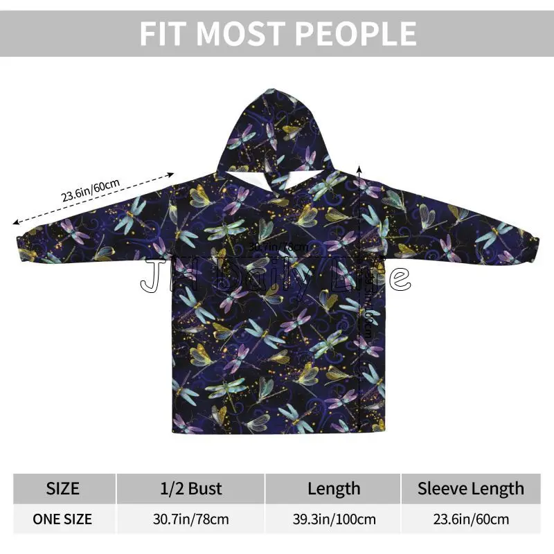 Dragonfly Galaxy Selimut Dapat - Sherpa Hoodie Fleece ulasan dan harga