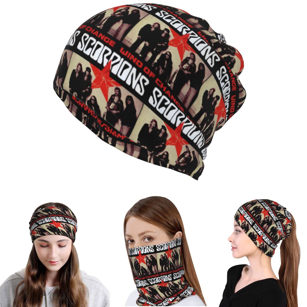 Scorpions Band Rock Bandana Pe - Knit Beanie Hat Warm ulasan dan harga