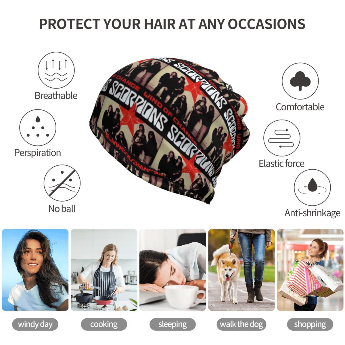 Scorpions Band Rock Bandana Pe - Knit Beanie Hat Warm ulasan dan harga