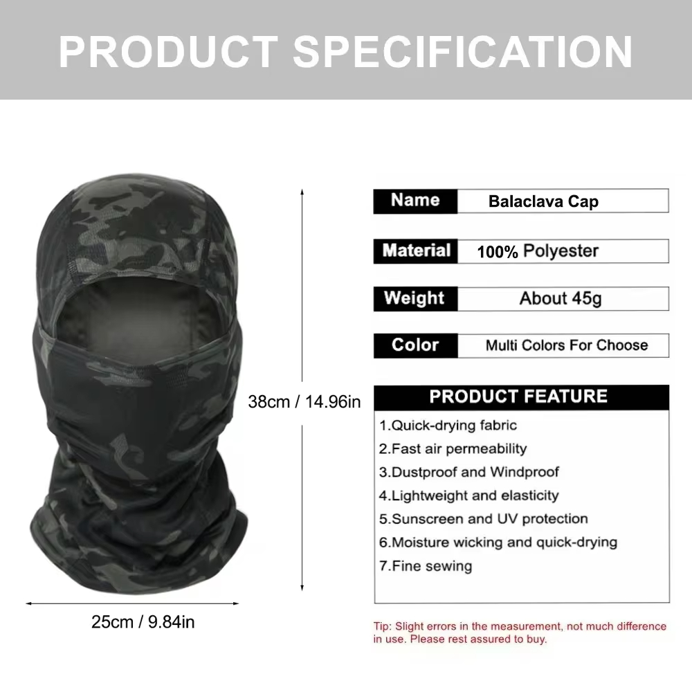 2026 Baru 12 Warna Kamuflase B - Balaclava Ski Mask ulasan dan harga