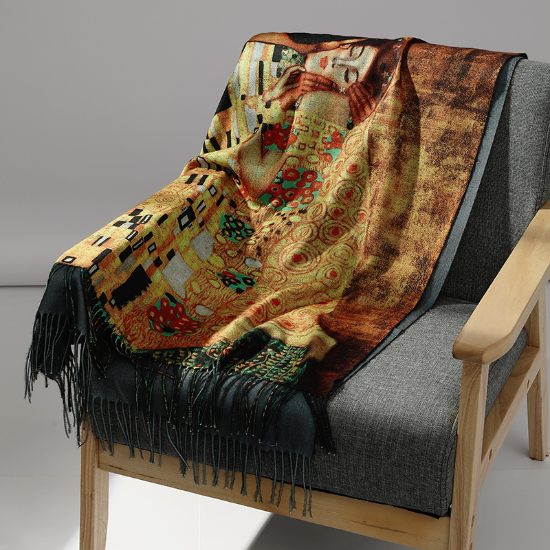Syal kasmir lukisan minyak mer - Cashmere Pashmina Wrap ulasan dan harga