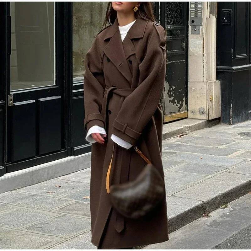 Mantel Panjang Wanita Warna Ab - Wool Coat Peacoat ulasan dan harga