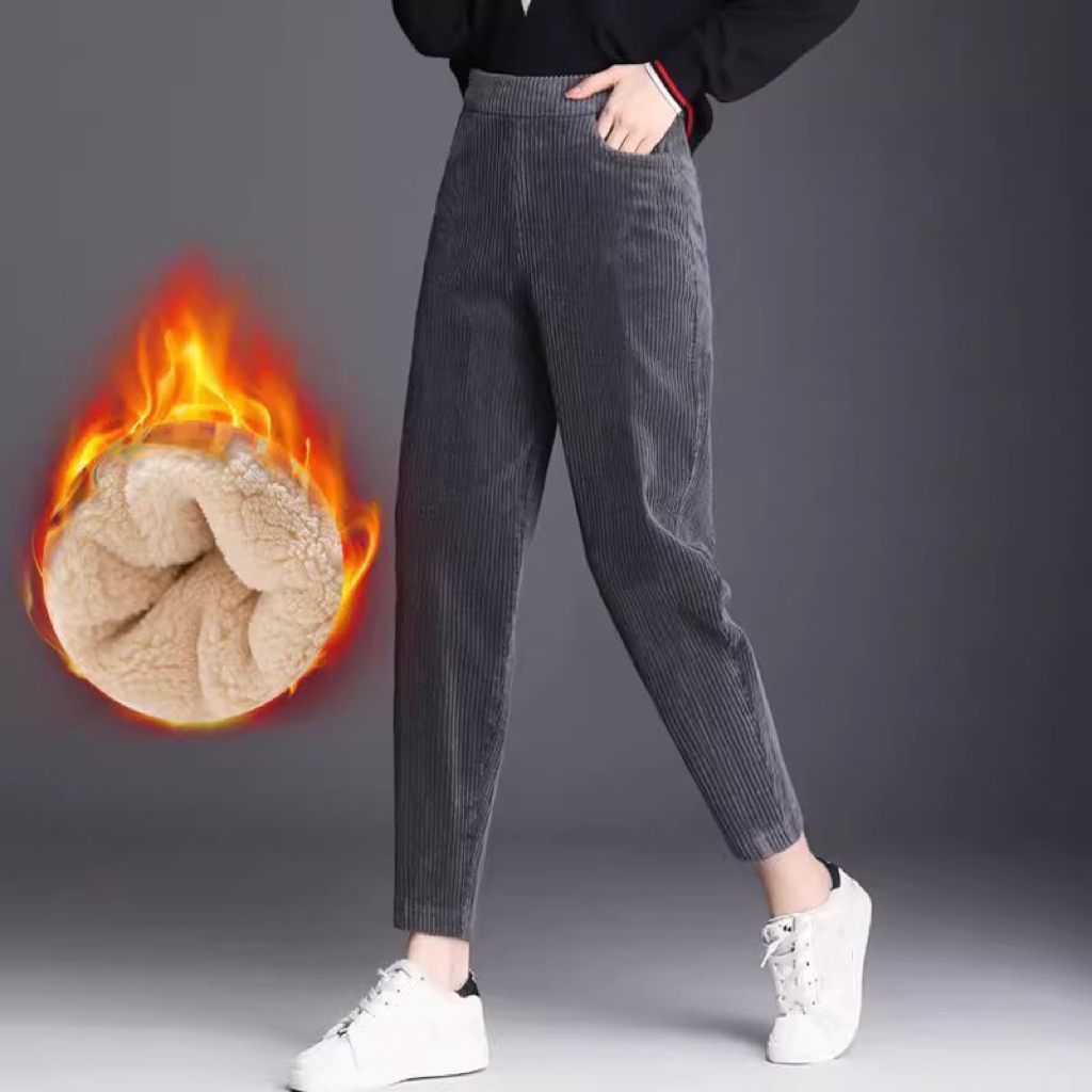 Celana panjang kasual wanita,  - Corduroy Pant Warm ulasan dan harga